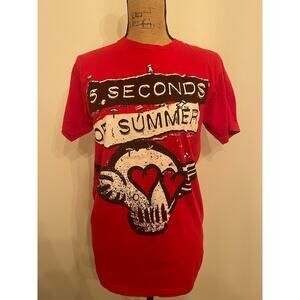 Red 5 Seconds of Summer Band Shirt Size Medium